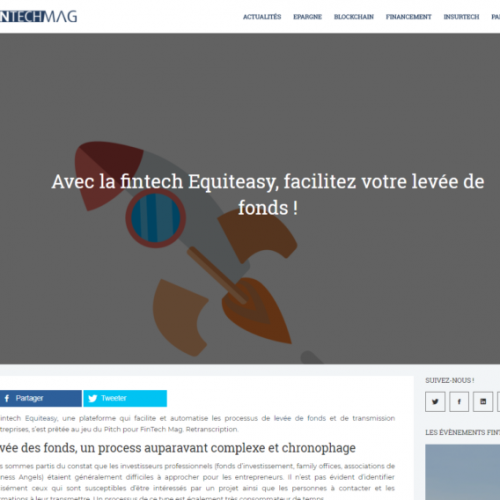 Equiteasy dans FINTECH MAG